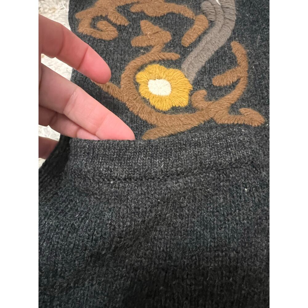 Barclay Vintage Lambswool Embroidered Med Cardigan Lagenlook Grandmacore Pocket - Picture 10 of 11